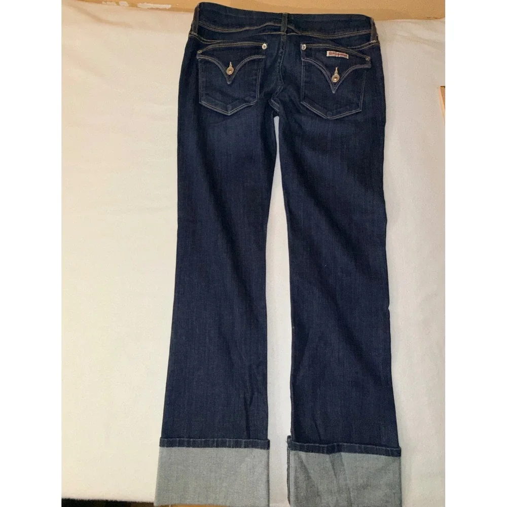 Hudson Ginny Crop Straight Jeans Womens 29 Blue Cuffed